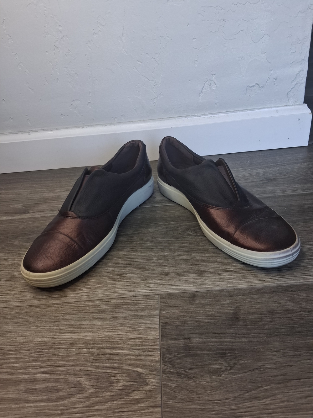 ECCO Soft 7 Slip-On Sneakers Women's US 10 Brown Leather Comfort Casual Shoe - Picture 4 of 11